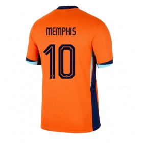 Nederländerna Memphis Depay #10 Hemmakläder EM 2024 Kortärmad